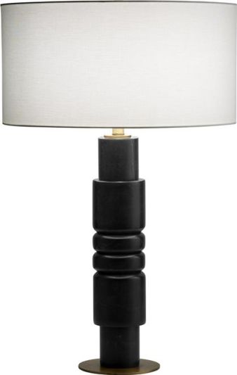 Table Lamp CYAN DESIGN DUBOIS Transitional Drum Shade 1-Light Black White