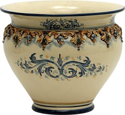 Cachepot Planter Vase SOFIA Sicilian Deruta Round Large Ceramic Handmade