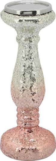 Candleholder Candlestick Contemporary Crackled Pink Ombre Green Silver Black