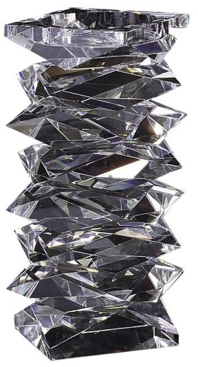 Candleholder Candlestick JOHN-RICHARD Stacked Crystal Large Onyx Black