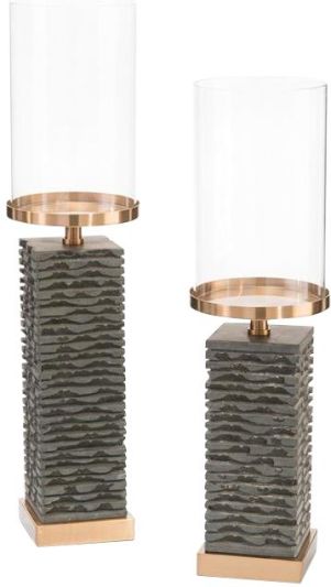Candlesticks Candleholder Candlestick JOHN-RICHARD Contemporary Gray Set 2