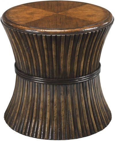 Centre Table Woodbridge Drum Dark Chateau Brown Mindi Wood Rattan