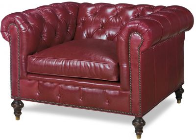 Chair Chesterfield Wood Leather Removable Leg Hand-Crafted MK-384