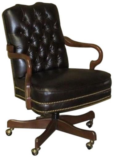 Chair Executive Wood Leather Removable Leg Hand-Crafted MK-136