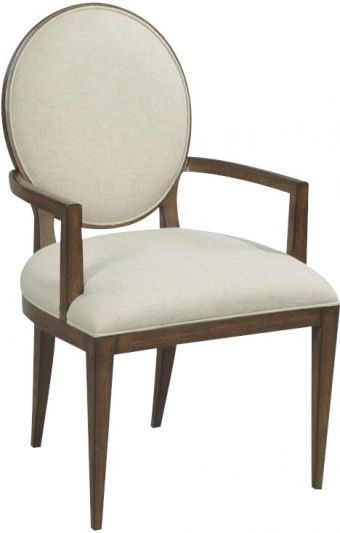 Chair Woodbridge French Ovale Tobacco Finish Wood Beige Repel Stainguard Linen