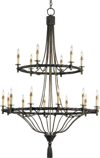 CURREY and COMPANY PRIORWOOD Chandelier European Traditional 3-Light Pyrite