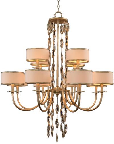 Chandelier JOHN-RICHARD COUNTERPOINT 12-Light White Champagne Trim Faceted