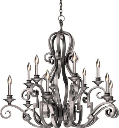 Chandelier KALCO IBIZA Traditional Antique 12-Light Pearl Silver Dry Rating