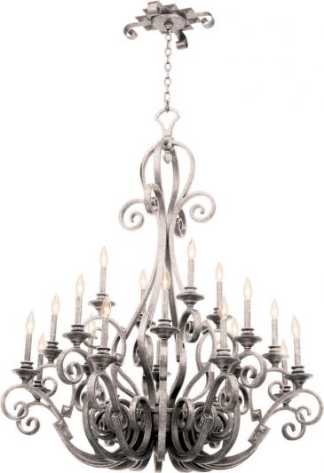 Chandelier KALCO IBIZA Traditional Antique 20-Light Pearl Silver Dry Rating