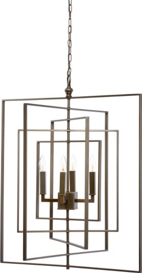 Chandelier LISA KAHN 4-Light Bronze Brass Candelabra E12 40W