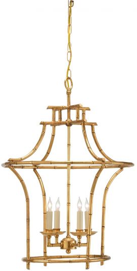 Chandelier Traditional Antique 3-Light Gold Faux Bamboo Frame Candelabra E12