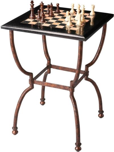 Chess Board Multi-Color Metalworks Black Distressed Gray Fossil Stone Metal