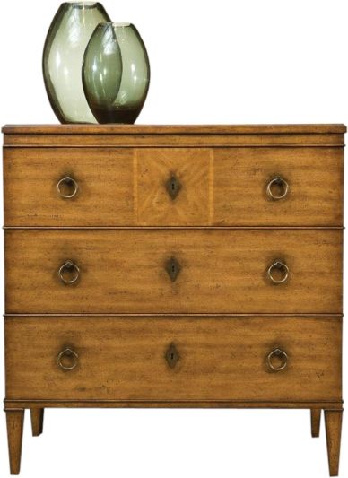 Chest Port Eliot Biedermeier Three Drawer Mahogany Sunburst Beading Tapered Legs