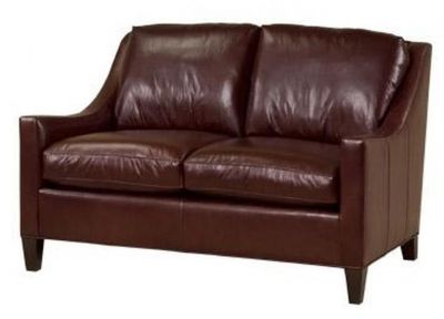 Chic Leather Loveseat Sofa, Top Grain Leather, Wood Frame, Hand-Crafted USA