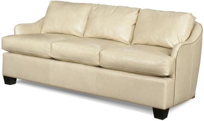 Chic Leather Sofa, Hand-Crafted 3-Seat, Top Grain Leather, Wood Frame