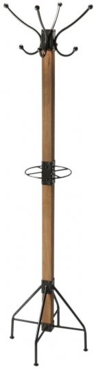 Coat Rack Stand Contemporary 2-Tier Tiered Black Distressed Mango Iron