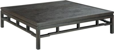 Cocktail Table WOODBRIDGE Ming Asian Square Framed Top Squared Corner Posts