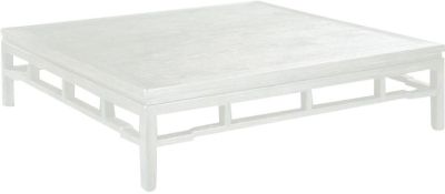 Cocktail Table WOODBRIDGE Ming Asian Squared Posts Square Framed Top Post 60-In