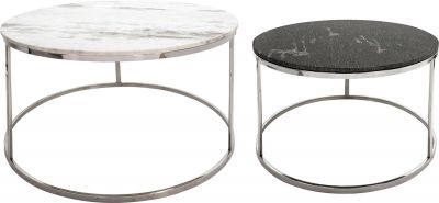Coffee Tables Cocktail Table Nesting GLAM Modern Contemporary White Black