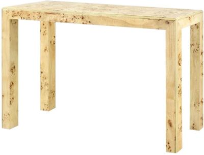 Console BUNGALOW 5 LAUREN Modern Contemporary Brushed Brass Accents Burl Wo