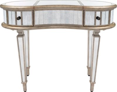 Console Table Antique Gold Pewter Distressed Mirror Gray Birch Steel Ha