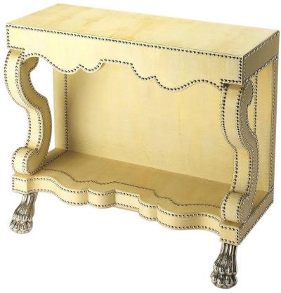Console Table Art Nouveau Paw Feet Lion Cosmopolitan Polished Cream Caramel