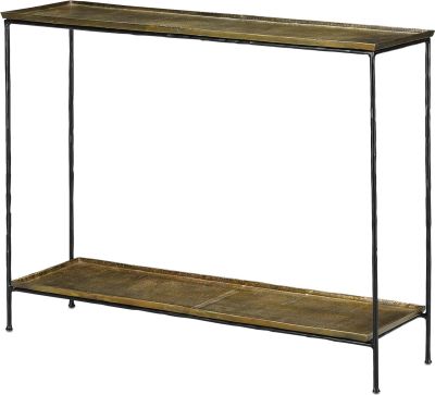 Console Table CURREY BOYLES Black Iron Antique Brass Forged Base Cast Aluminum