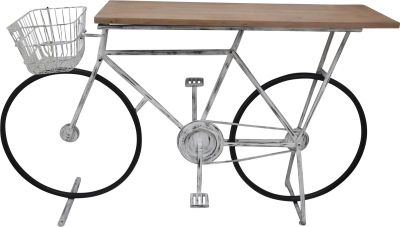 Console Table Casual Home Bicycle Black White Metal Fir