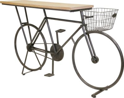 Console Table Casual Home Bicycle Gray Fir Metal