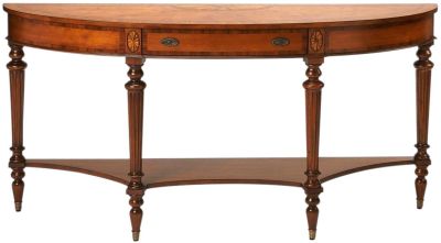 Console Table Connoisseurs Distressed Antique Brass Cherry Crown Solid Wood