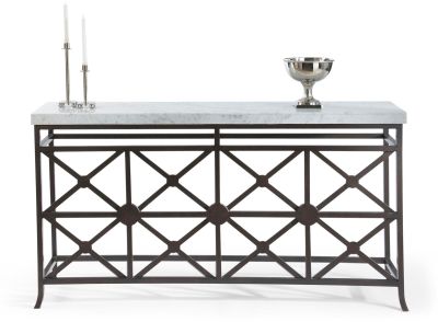 Console Table ETON MANOR Traditional Antique Bronze Metal Base