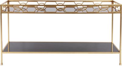 Console Table HOWARD ELLIOTT KYRON Black Gilded Gold Glass Metal