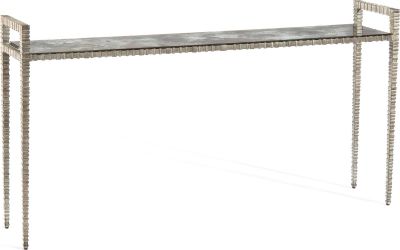 Console Table JOHN-RICHARD Irregular Block Frame Rustic Silver Cast Metal