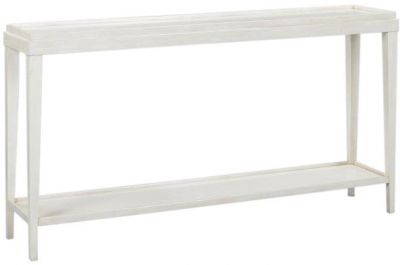 Console Table Narrow Lipped Top Hand-Rubbed Driftwood White Gray Acacia Wood