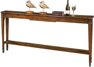 Console Table SARREID Dark Walnut Metal Accents Paldao