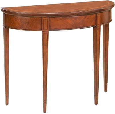 Console Table Traditional Antique Demilune Tapered Legs Plantation Cherry