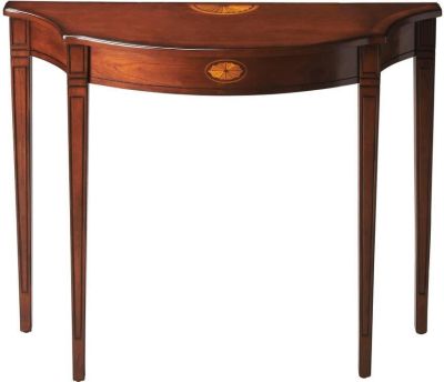 Console Tapered Legs Distressed Olive Ash Burl Walnut Maple Cherry Wood