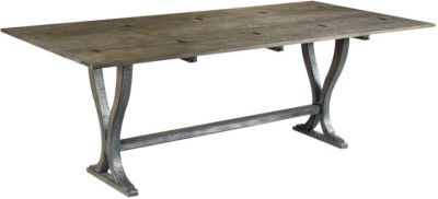 Console WOODBRIDGE ATLAS Trestle Ends Flip-Top Napa Solid Oak Flaky