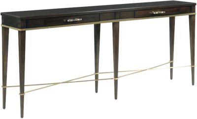 Console WOODBRIDGE HEARST Neo-Classical Tapered Posts Rectangular Top Brass