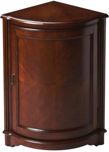 Corner Cabinet Antique Brass Plantation Cherry Distressed Hammered Rubberwood 1