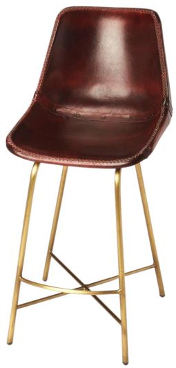 Counter Stool Contemporary X-Stretcher High Back Seat Butler Loft Distressed