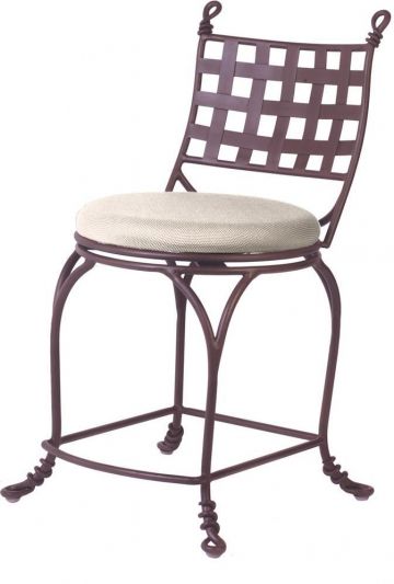 Counter Stool KALCO VINE Gothic Bark Coco Hand-Forged Wrought Iron Forged