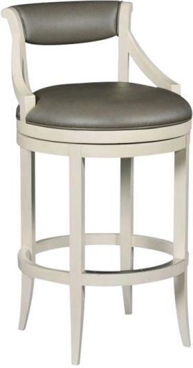 Counter Stool WOODBRIDGE TAYLOR Curved Top Rail Squared Tapered Legs Square