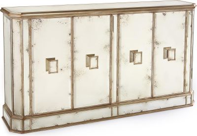Credenza Sideboard JOHN-RICHARD JUNO Oblong Handles Foxed Parisian Silver Spots