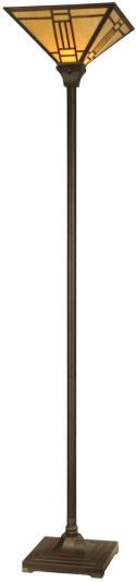 DALE TIFFANY Floor Lamp Mission 1-Light Mica Bronze Metal Brass Hand-Rolled