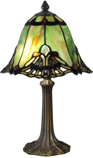 DALE TIFFANY HAIAWA Accent Lamp Table 1-Light Antique Brass Green Hammered