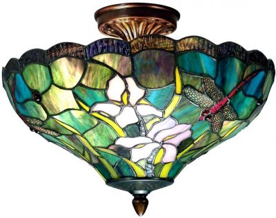DALE TIFFANY SAVANNAH Ceiling Fixture 2-Light Antique Brass Hammered Zinc