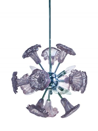 DALE TIFFANY YURI Hanging Fixture Pendant Blossom Round Base Flower 6-Light