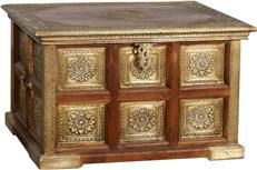 Box Sealed Stained Waxed Brown Natural Wax Reclaimed Teak Brass