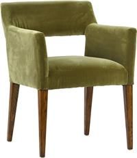 Dining Chair HUEY Elysian Green Polyester Upholstery Oak Frame